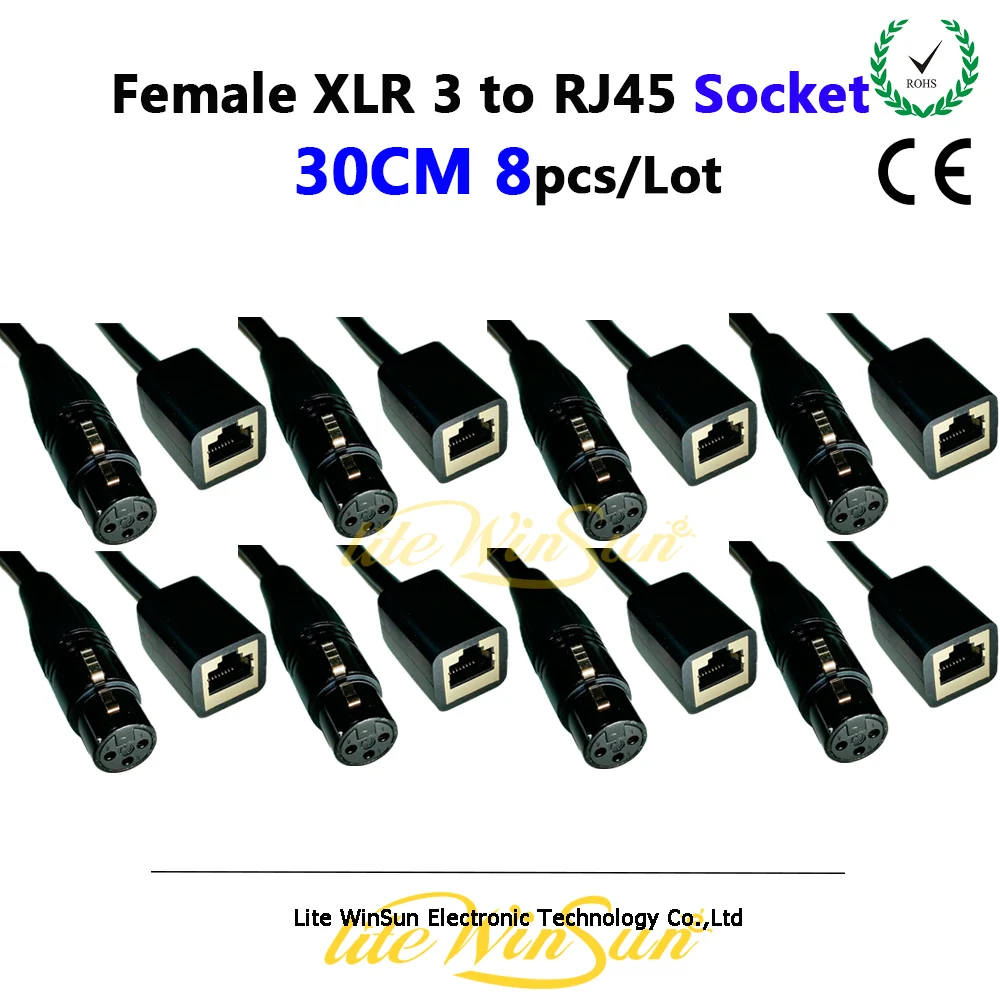 

Litewinsune ARTNET RJ45 to DMX Signal XLR 3-Pin Canon DMX Stage Light DJ Equipment Accessory 30CM DMX Console Wire