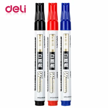 

Deli 1pcs Whiteboard Ma ker Pen 3 Color Smooth Writing Marker Erasable Glass Ceramics Maker Pen Papelaria Office School Supplies