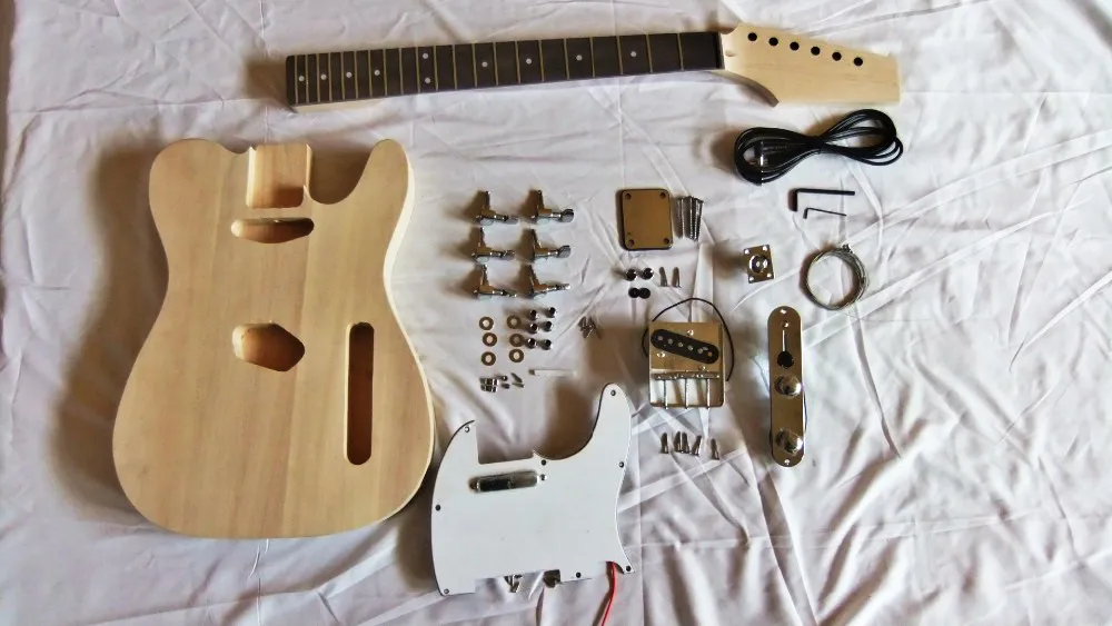

Top quality GYES DIY Kit-0012 natural wood bird eye electric guitar ,Real photo shot, Be customized, Free shipping