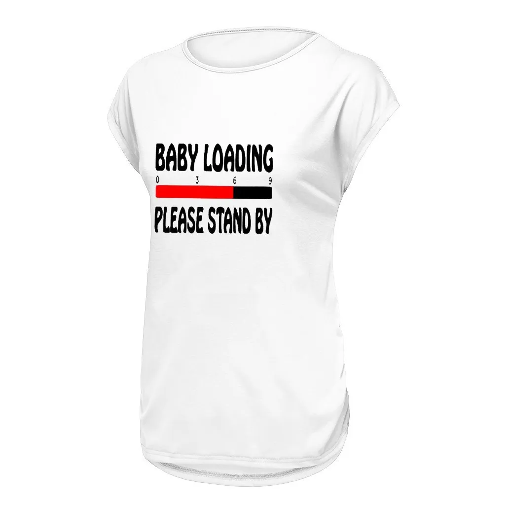 Femme Модные женские свободные топы для беременных и блузки Однотонные блузки с буквенным принтом топы с короткими рукавами