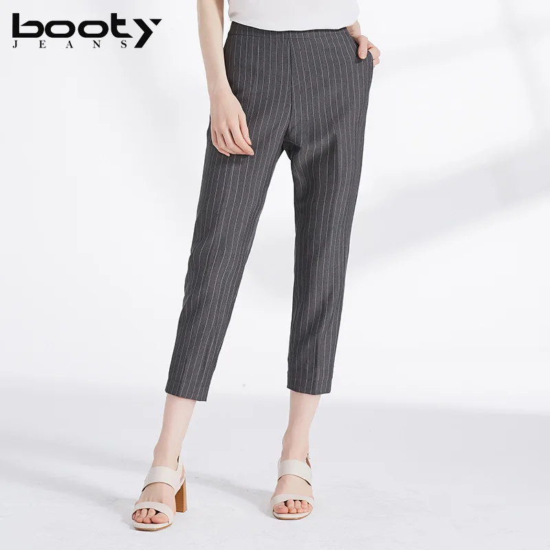 Bootyjeans Marke Herbst 2017 Neue Frauen High End Formelle Hosen Hohe Taille Gestreiften Allgleiches Knochel Lange Anzug Hosen Formal Pants Pants High Waistbrand Pants Aliexpress