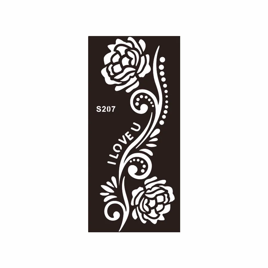 8 Pieces Rose Flower Pattern Henna Tattoo Stencil Airbrush Painting Colored Drawing Women Body Art Tool Tattoo Templates S200#09 (9)