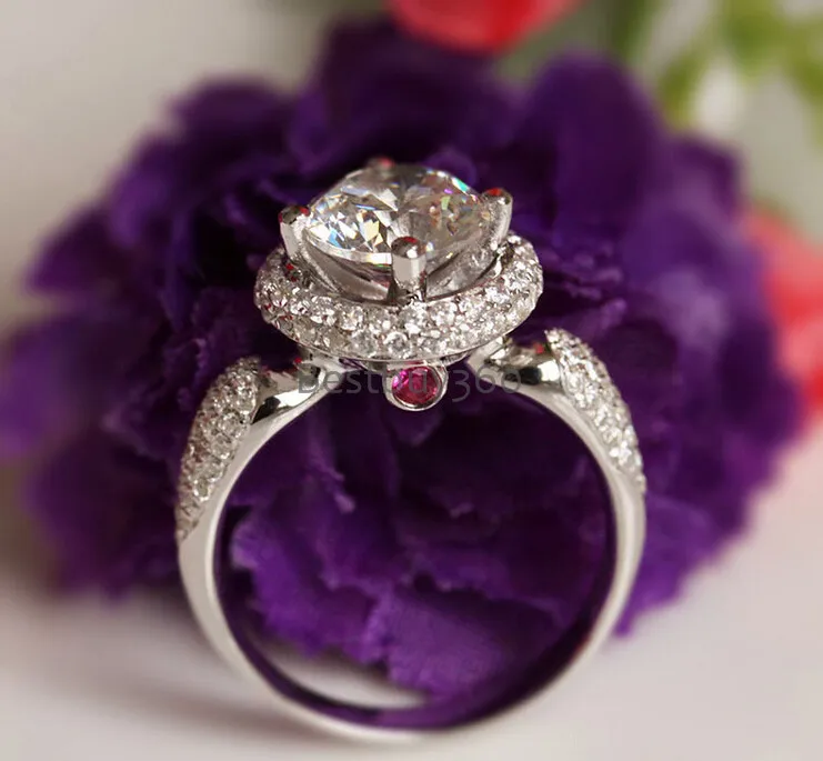 

2 Ct 925 Sterling Silver Guardian Crown Sona Simulation Diamant S925 Ring US Size From 4 To 12 (JSA)