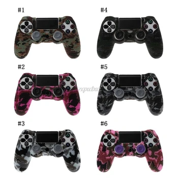 

For Sony Dualshock PS4 DS4 Slim Pro Controller Silicone Camo Case Protective Skin + Thumb Stick Caps for Play station 4 Whosale