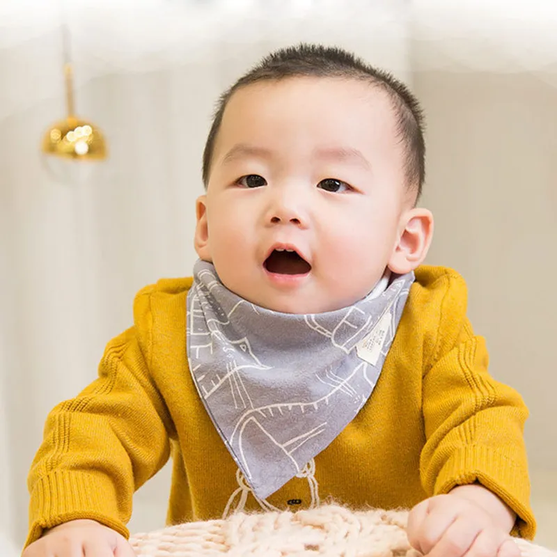 Cotton Linen Triangular Baby Bandana Bibs Cute Cat Pattern Infant Boys Girls Absorbent Burp Cloth for Drooling and Teething Saliva Towel (15)