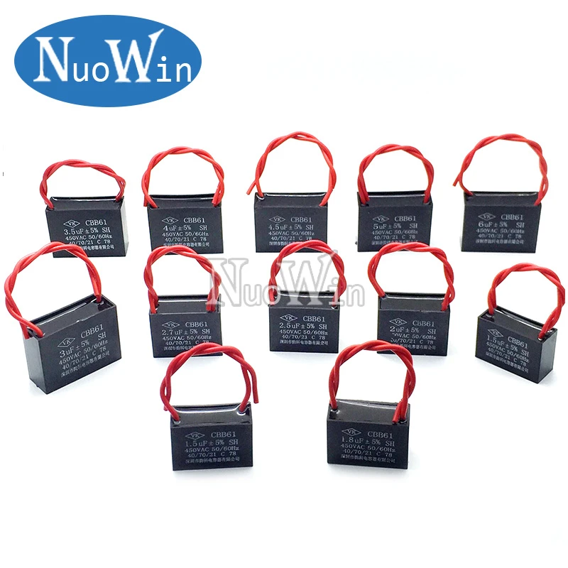 ACS Industrial Capacitors CBB61 Capacitor 450V 1/1.2/1.5/1.8/2/2.5/3/ 3.5/4/4.5/5/6/7/8/10/12/15/18/20UF Electronic Starter Fan Air Conditioning(450V 1UF General Purpose Industrial AC 1 5/8 In Shaft Diameter Motors - Foto 6