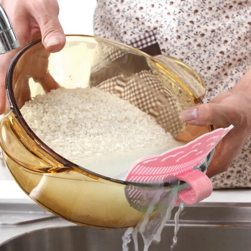 

Smiley face Shaped Rice Wash Gadget Noodles Spaghetti Beans Colanders & Strainers Kitchen Fruit&Vegetable Cleaning Tool