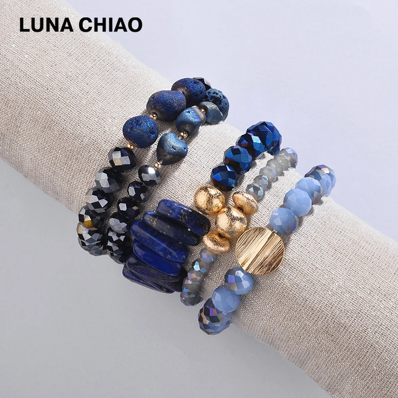 LUNA CHIAO модные новые руки вечерние Кристалл Натуральный Камень БИСЕРНЫЕ НИТИ