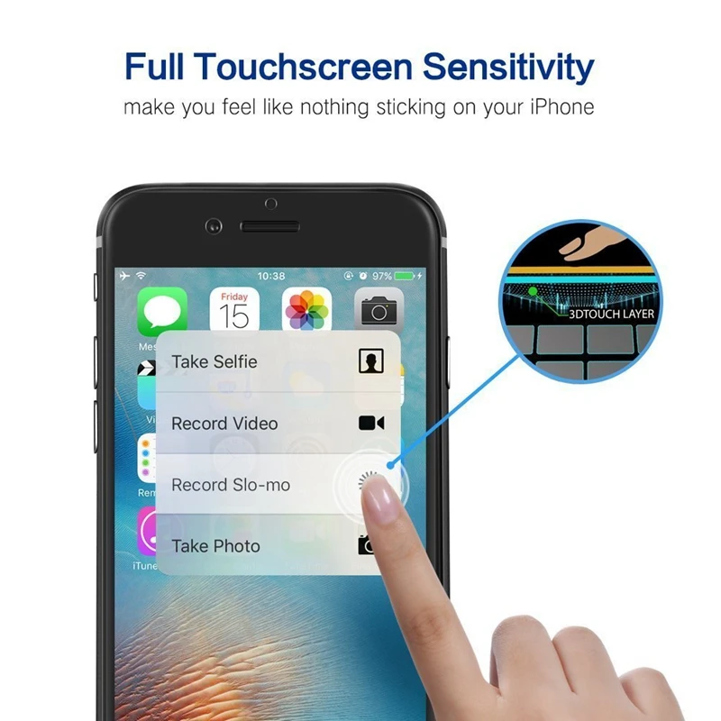 Чехол с пленкой из закаленного стекла, протектор экрана для apple iphone 8 X Xs Max XR 7 4 4S 5 5S 5c SE 6 6s 6 plus, безопасный, Небьющийся