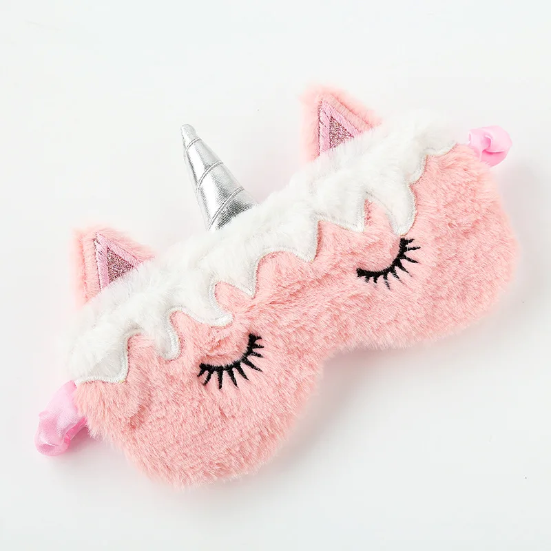 1 PCS Eye Mask Unicorn Cartoon Sleeping Mask Plush Eye Shade Cover Eyeshade Relax Masks Suitable for Travel Home Party Gifts Toy