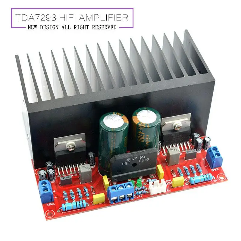New HiFi TDA7293 Dual Channel Amplifier Board Kit Super Power 2.0 POWER AMP DIY With Radiator | Электроника