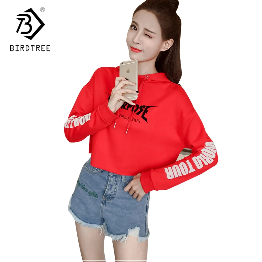 Aliexpress.com : Buy Hooded Cropped Red Sweatshirts