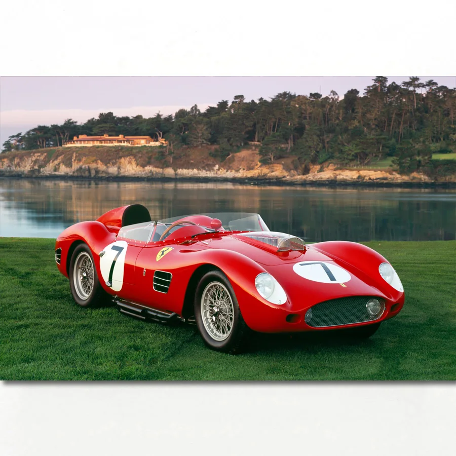 1959 Феррари 250 TR59 гонки гоночный суперкар фоновая фотография в стиле ретро