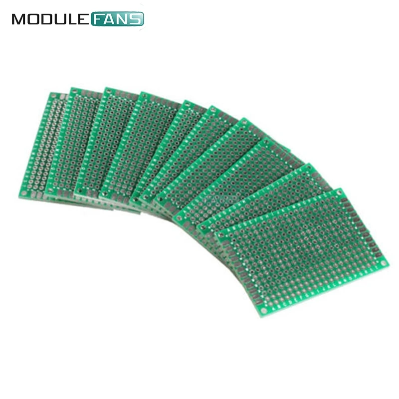 

10PCS FR-4 Double Side Prototype PCB 280 Points Hole Tinned Universal Breadboard 4x6 4*6cm 40mmx60mm