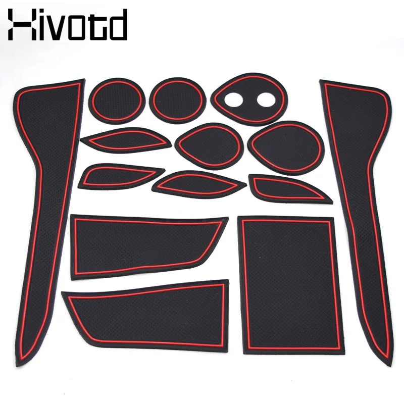 

Hivotd For Toyota C-HR CHR 2017 2018 2019 Rubber Mat Anti-slip Cup pad Door Mat Interior Decoration Accessory Styling Gate Slot