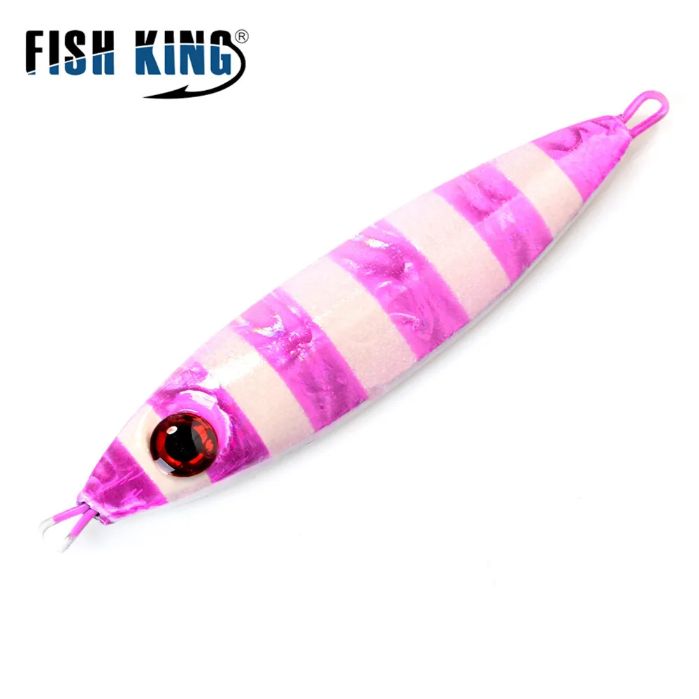 FISH KING 1 шт. 30 г/40 г/60 г 3D глаза Лазерная задняя светящаяся металлическая приманка-джиг блестка нож искусственная жесткая приманка морская рыболовная приманка