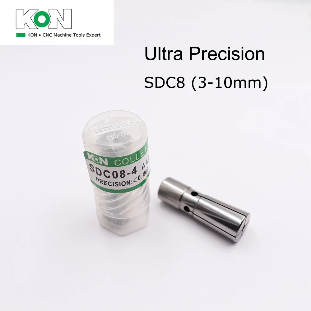

[ChinaKON] SDC8 Collet SDC8 3-10mm 4mm 5mm 8mm CNC Small Diameter Collet for Slim and Pull back Tool Holder Ultra Precision