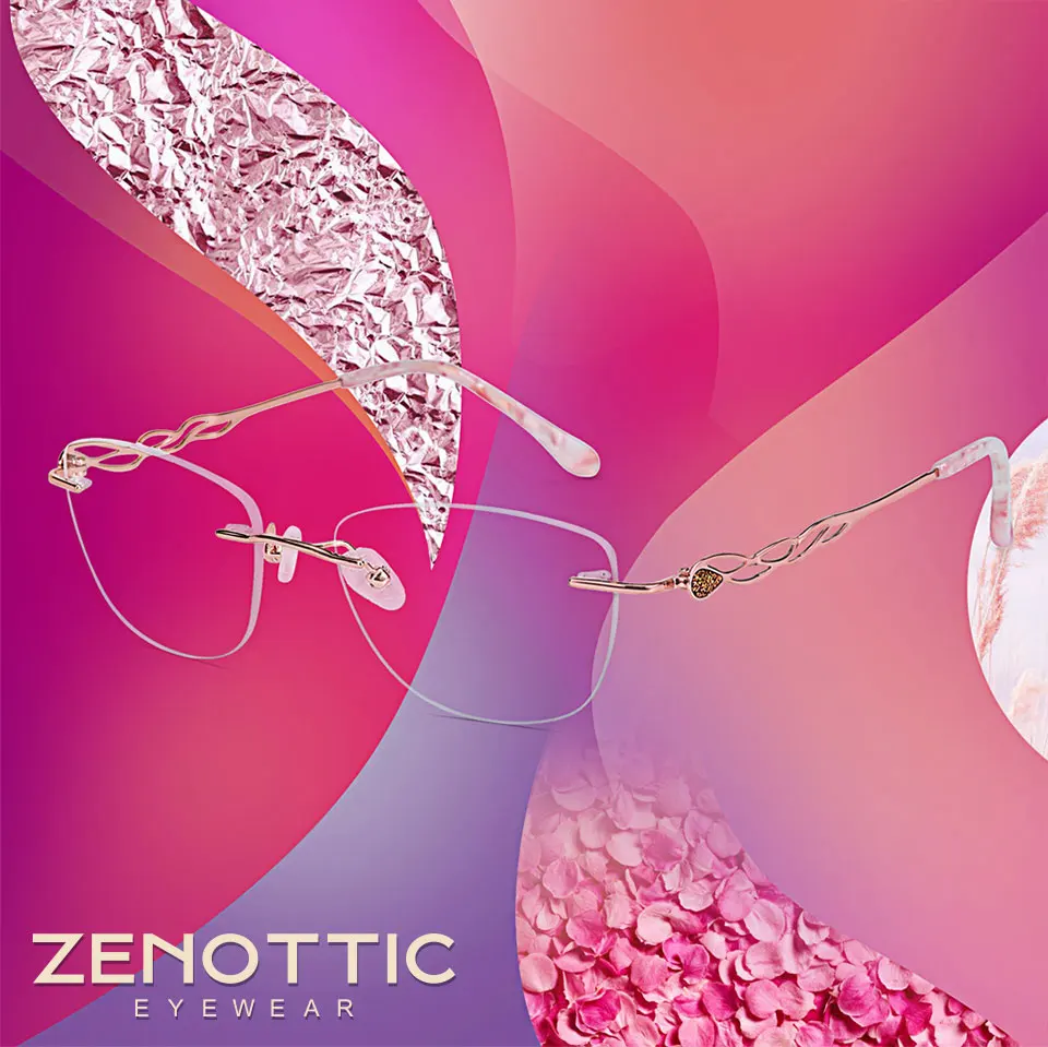 Titanium Glasses Frame Women Ultra Light Eyeglasses Classic Luxury Design MyopiaGlasses Prescription Eyewear New (1)