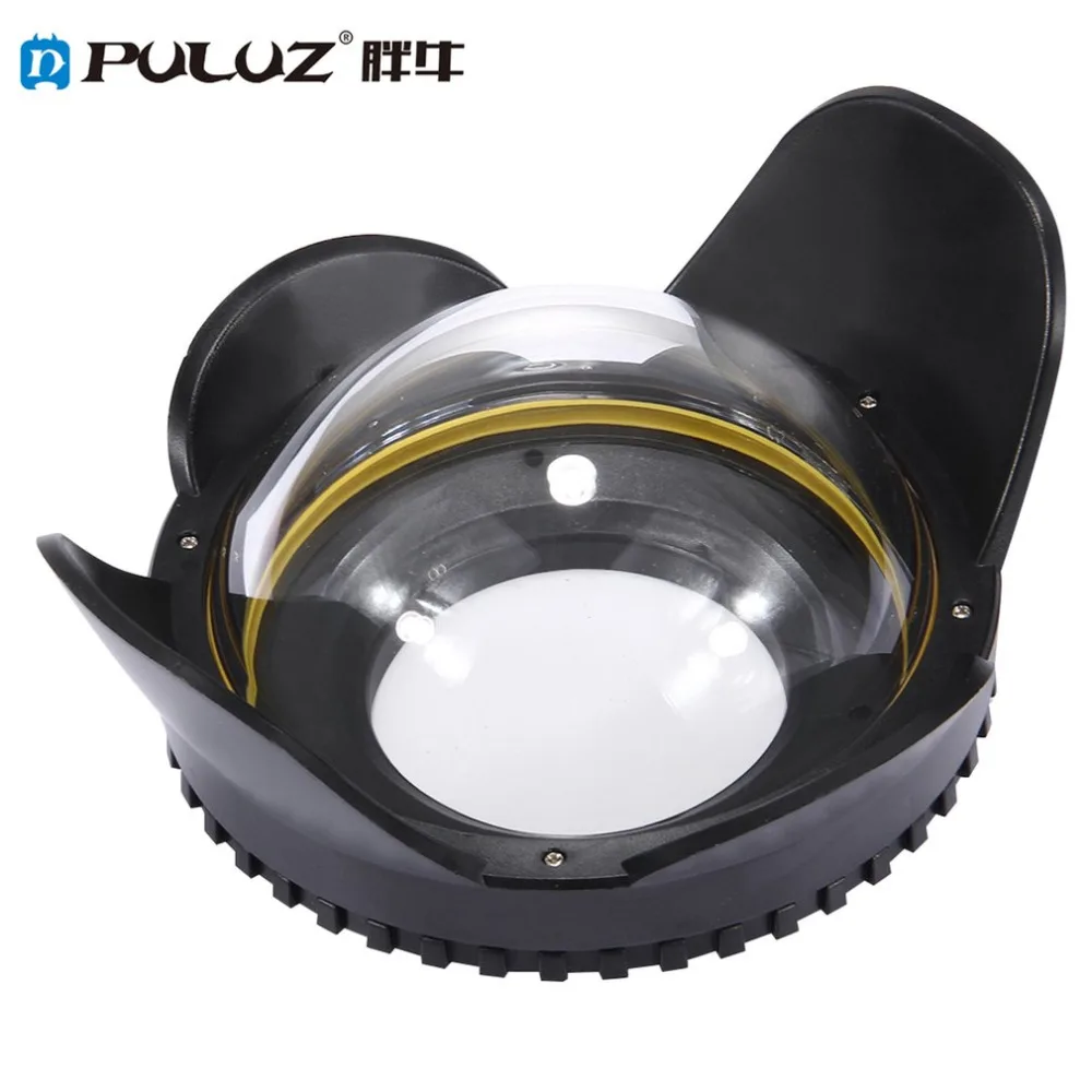 

PULUZ Optical Fisheye Lens Shade Wide Angle Dome Port Lens for Underwater Housings 67mm Round Adapter 60m Underwater Depth