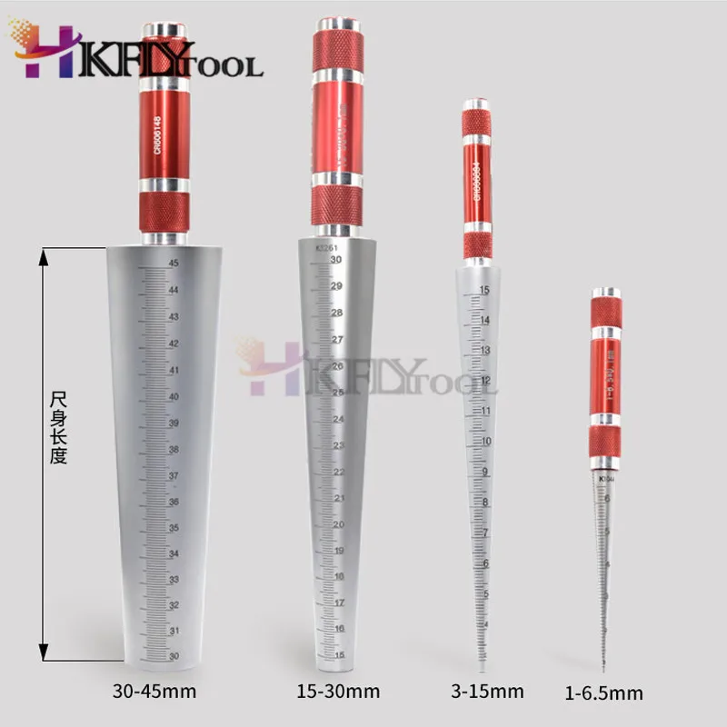 1-6,5 мм 3-15 мм 15-30 мм 30-45 мм конический щуп конический конусный ЦИЛИНДР Измеритель зазора для измерения размера отверстия Диаметр конусный датчик