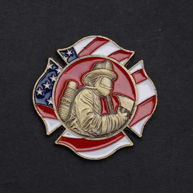 

US Challenge Coins Fire Rescue Irregular Coin Colorful Fire Department Collection Memorial Souvenir Gift Coins Collectibles