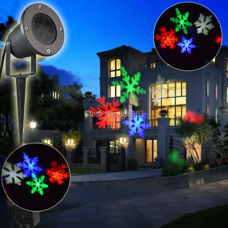 

Outdoor Waterproof white RGB LED Snow Patterns Projector Holiday House Dance Disco Xmas Tree DJ Wall Landscape Garden Light T116