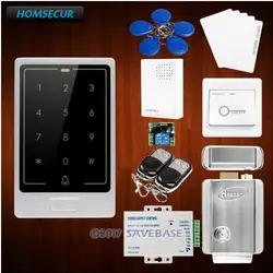 HOMSECUR серебряный DIY водостойкая сенсорная клавиатура ID RFID контроль доступа комплект + электрический замок