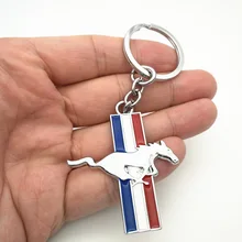 1 шт. автомобильный бегущий логотип лошади хромированный металлический цинковый сплав брелок для ключей для автомобиля Frd Mustang для Ford GT 500 Cobra