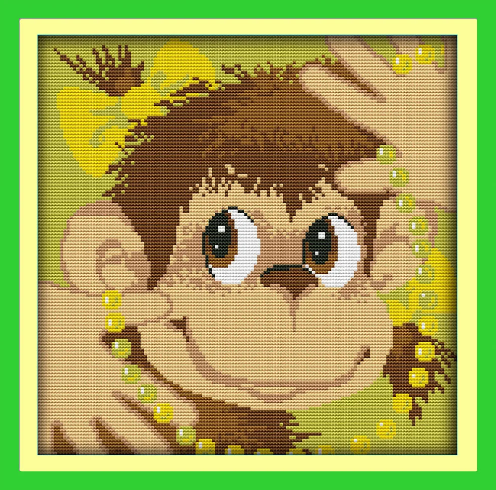 

Cartoon monkey, counted printed on fabric DMC 14CT 11CT Cross Stitch kits,embroidery needlework Sets Home Decor