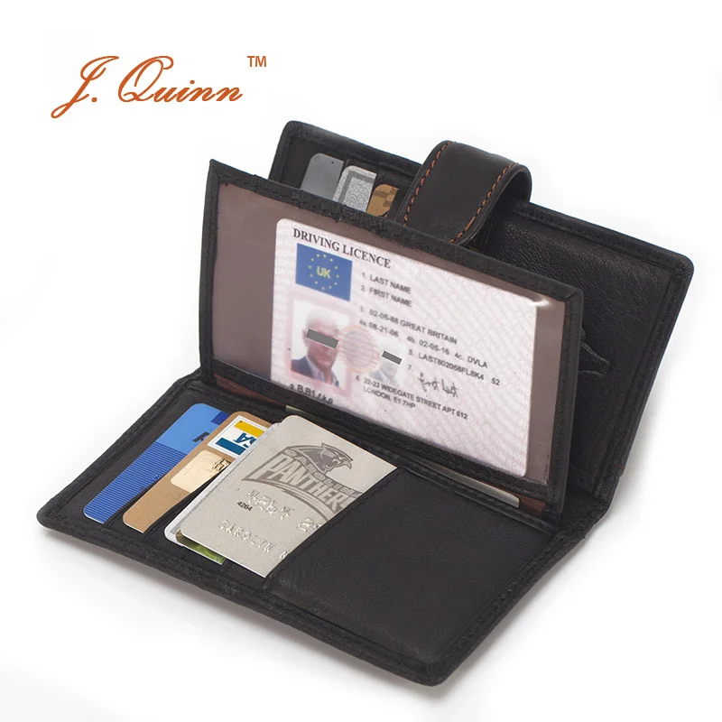 

J.Quinn Business 17 Credit Card Holders Genuine Leather Women Men ID Mini Wallets CardHolder Wallet Purse Pouch Case for man