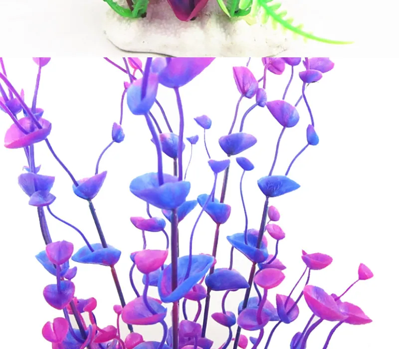 34 см моделирование, искусственные растения Аквариум Украшение фиолетовый Пластик водная трава Декорации для аквариума подводный пейзаж Декор
