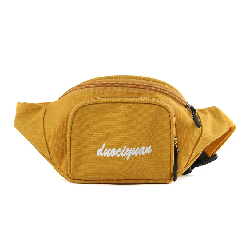 

Canvas Women Waist Bags 2019 New Fashion Letter Chest Bag Solid Color Belt Fanny Pack Female Girl Cute Messenger Shoulder Bags