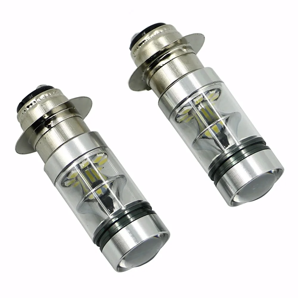 2PCS Super White LED Headlights Bulbs 100W For Yamaha GRIZZLY 660 400