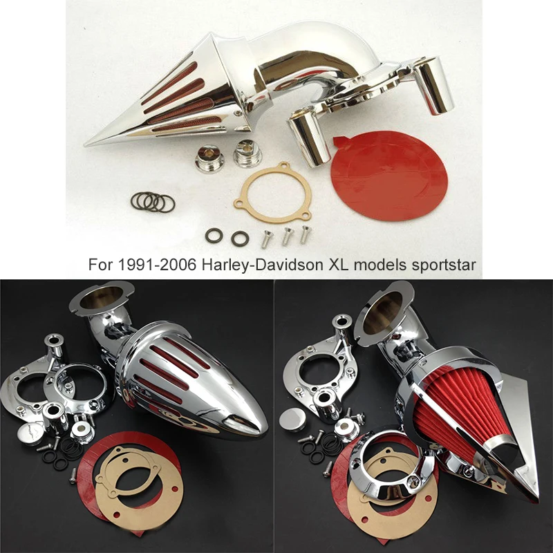 

For 1991-2006 Harley-Davidson XL Sportstar Motorcycle Air Cleaner Kit Intake Filter Black Chrome 1991 1992 1993 1994 1995 1996