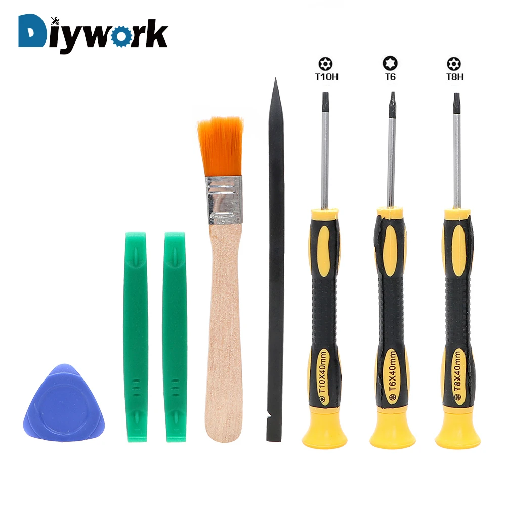 

DIYWORK 8Pcs/Set Screw Driver Torx T8 T6 T10 H35 Screwdriver Opening Tools Set Repair Tool Kit For Xbox One Xbox 360 PS3 PS4
