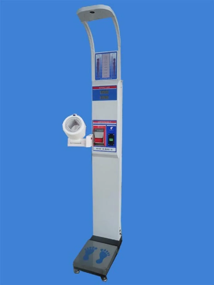 

Vending ultrasonic height weight BMI blood pressure machine with coiner and printer with broadcast free shipping by sea