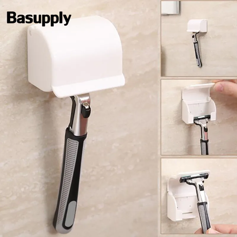 

Basupply 1Pc New Shaver Holder Wall Mounted Bathroom Shaver Razor Holder Cupula Shaver Cap Rack Bathroom Accessories