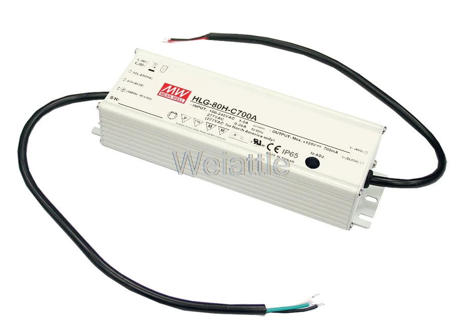 

MEAN WELL original HLG-80H-12D 12V 5A meanwell HLG-80H 12V 60W Single Output LED Driver Power Supply D type