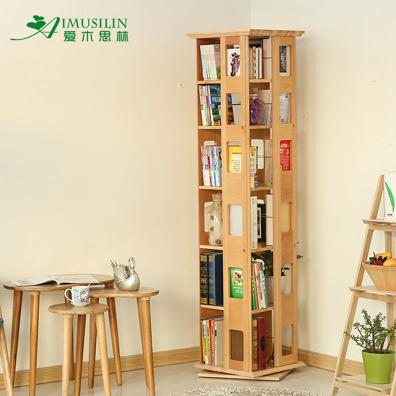 The new increase beech wood simple rotating shelves student study
