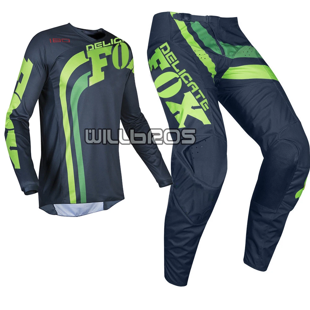 

2019 Motorcycle Racing Green MX 180 Cota Motocross Gear Set Racewear Dirt Bike Off-Road Men's Jersey & Pant Combo