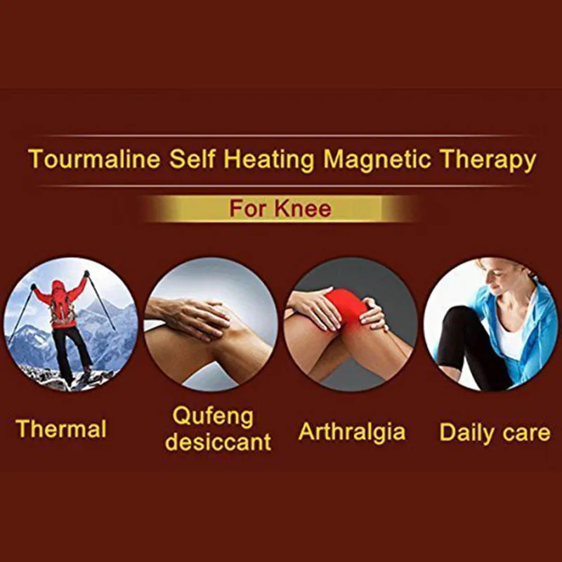 

2 Pcs Self-Heating Knee Support Cold-Proof Adjustable Tourmaline Magnetic Therapy Pad Arthritis Brace Protective Belt RJ99