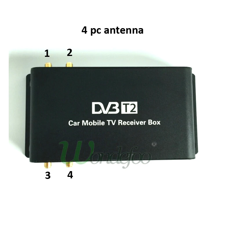 Автомобильный 4 антенный DVB-T2 180-200 км/ч, 4 чипа DVB T2, Автомобильный цифровой ТВ-тюнер HD 1080 P, ТВ-приемник DVBT2