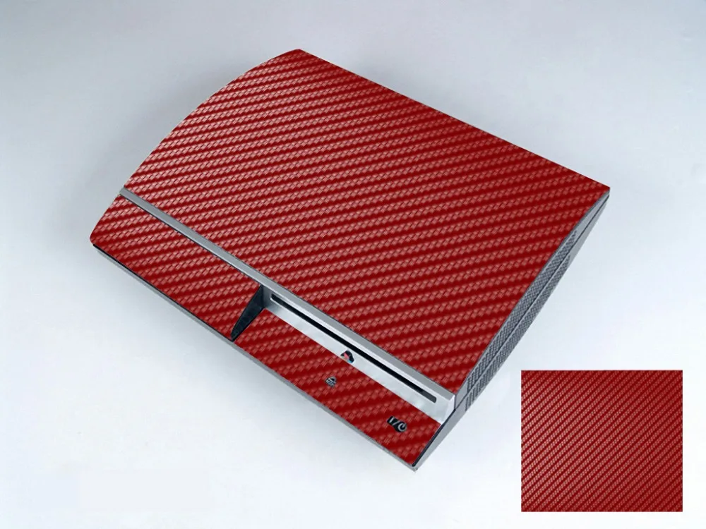 Красная виниловая защитная наклейка из углеродного волокна для Sony PS3