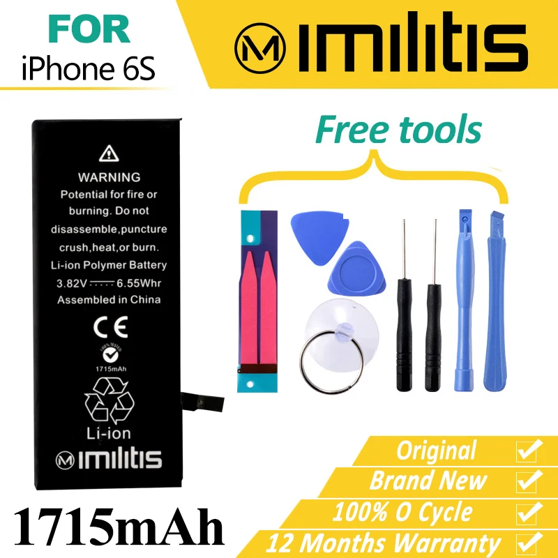 imágenes para Original Imilitis Batería para Apple iPhone 6 s Nueva Capacidad Real 1715 mAh Baterías de Reemplazo para el iphone 6 s batería imágenes para Original Imilitis Batería para Apple iPhone 6 s Nueva Capacidad Real 1715 mAh Baterías de Reemplazo para el iphone 6 s batería