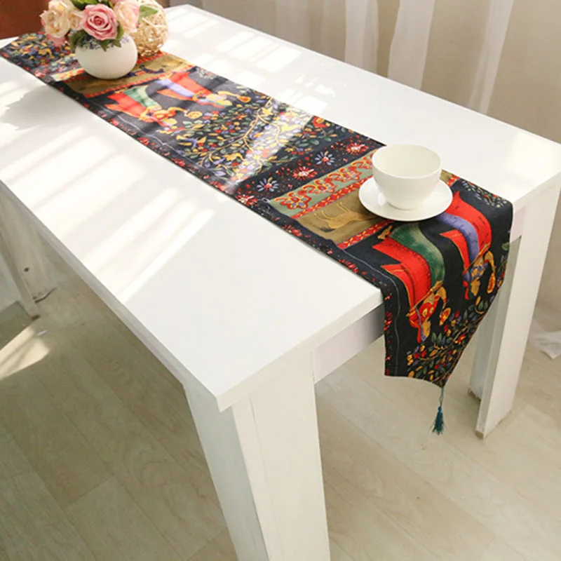 High quality Linen table runner Retro folk custom table runners Fshion
