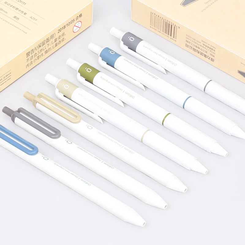 

12PCS Deli A259 Pressing Style Gel Pen Full Needle 0.38/0.5mm Black Carbon Signature Pen Stationary Pens