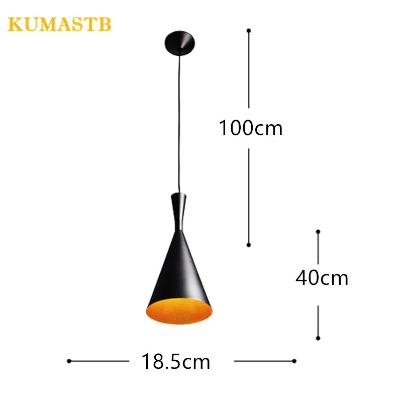 Negro moderno aluminio colgante luz comedor luminaria de mesa dormitorio estudio lámpara colgante E27 socket iluminacion