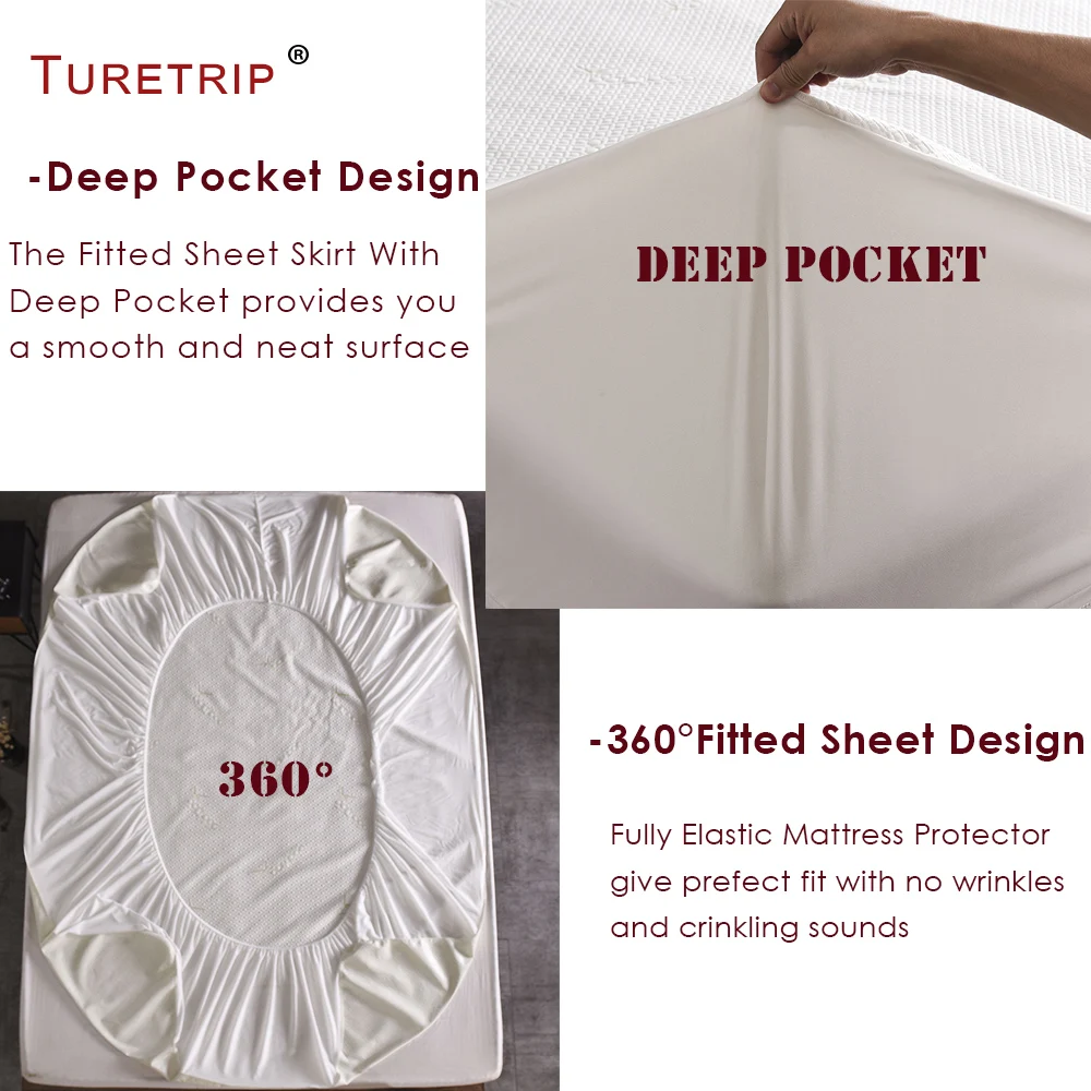 bamboo waterproof mattress pad cover twin full (1)