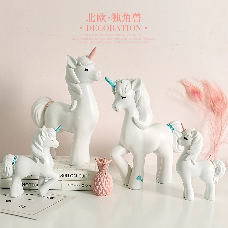 

Creative Unicorn Crafts Model Home Decoration Kids Toy Bedroom Living Room Cafe Desktop Didplay Children Christmas Birthday Gift