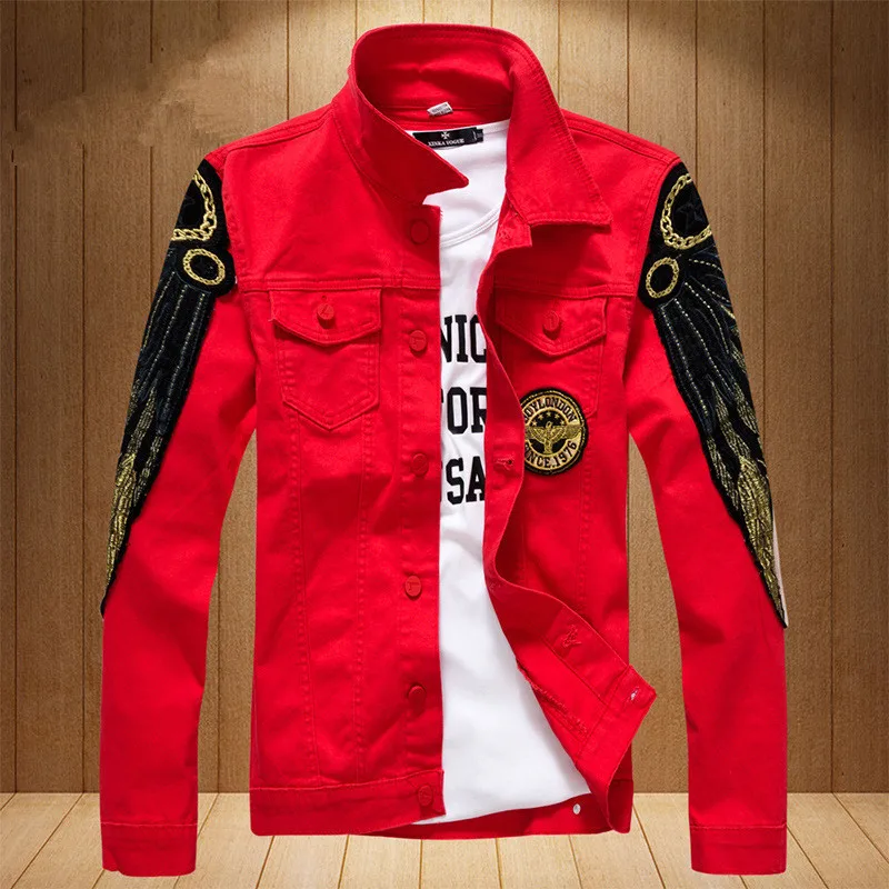 

2019 Men's high-grade Denim Jacket Fashion brand Jeans Jackets bomber Casual fashion Streetwear moto bike Men Clothing big size